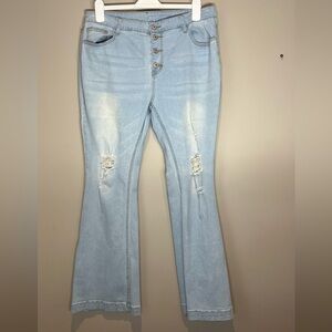 Source Unknown Light Blue Flare Jeans